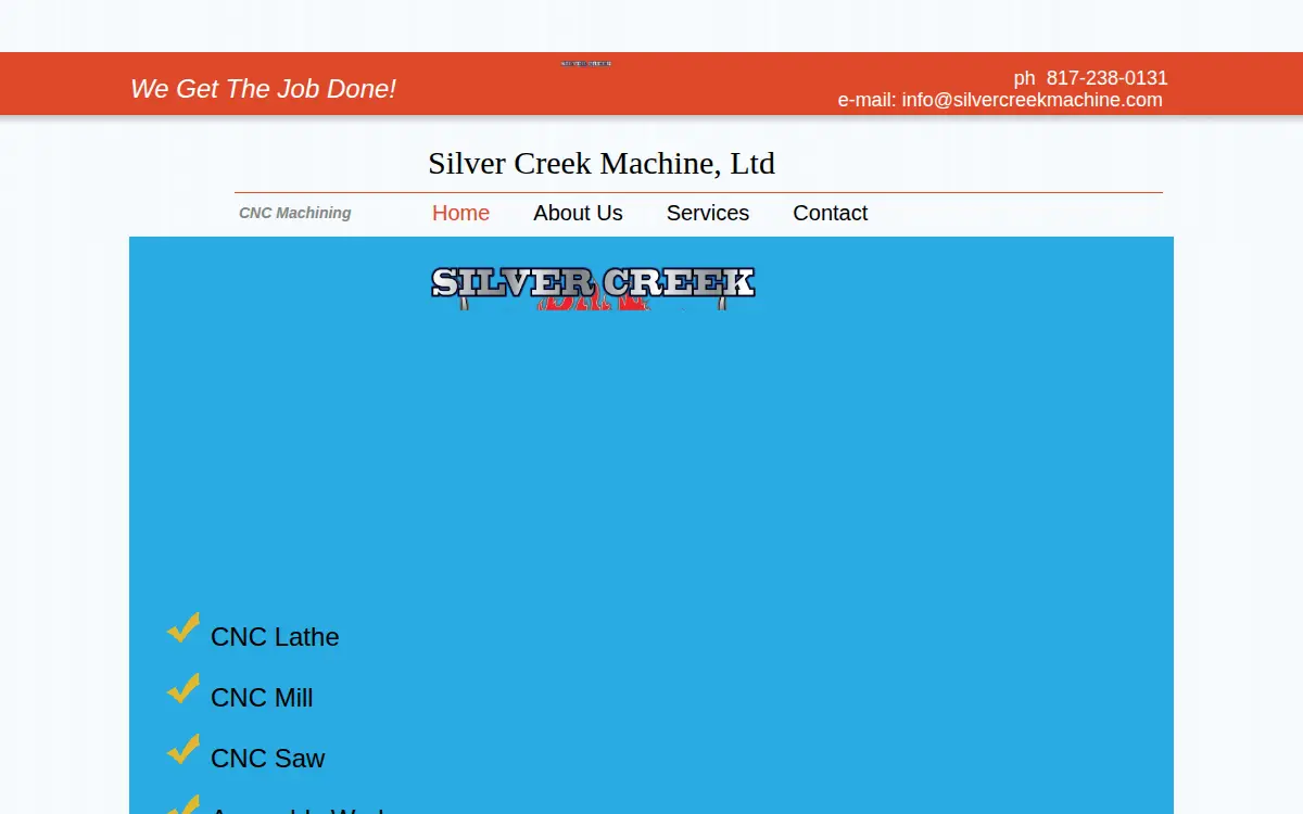 Homepage of Silver Creek Machine LTD