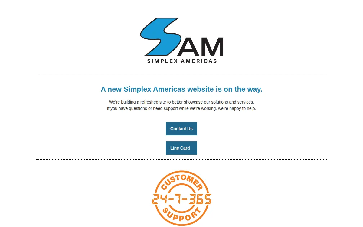 Homepage of Simplex Americas LLC