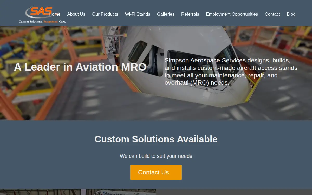 Homepage of Simpson Alloy Services INC