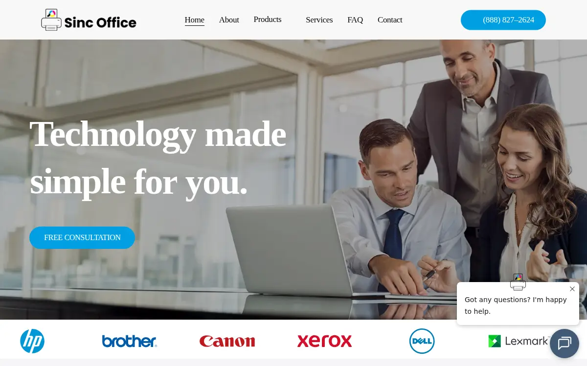 Homepage of Sinc Office, LLC