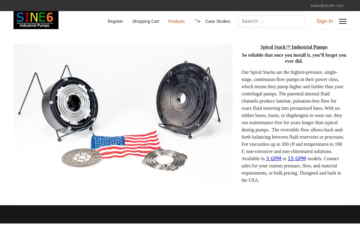 Homepage of Sine6 LLC
