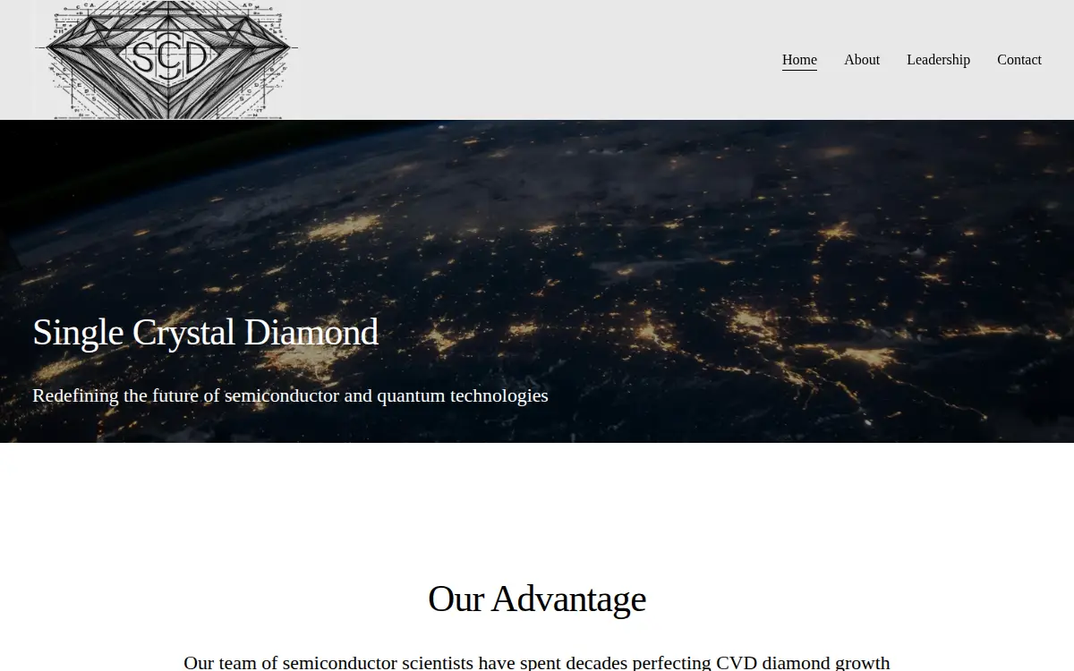 Homepage of Single Crystal Diamond INC
