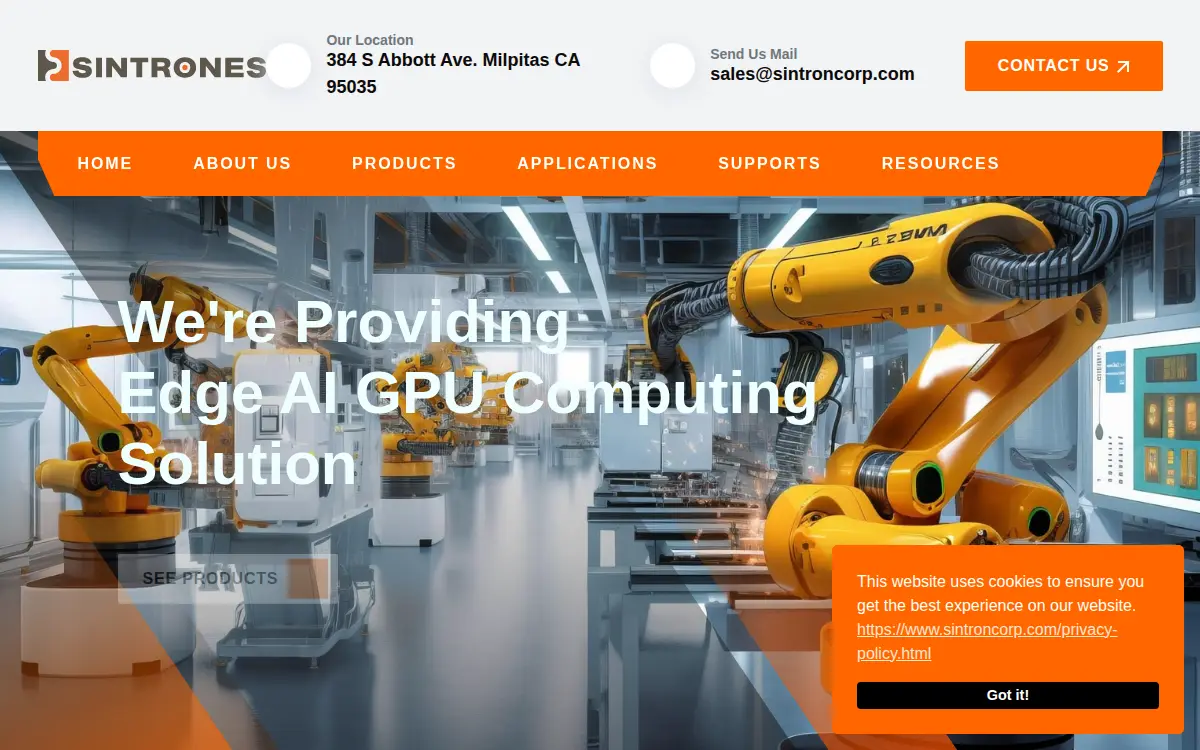 Homepage of Sintron Technology CORP.