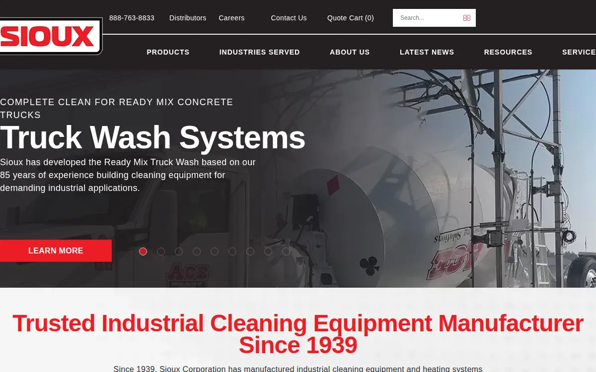 Homepage of Sioux Corporation