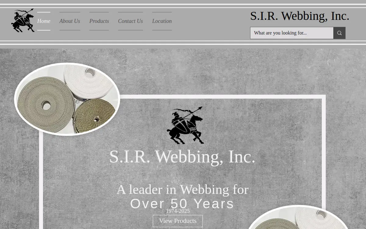 Homepage of S.i.r. Webbing, INC.