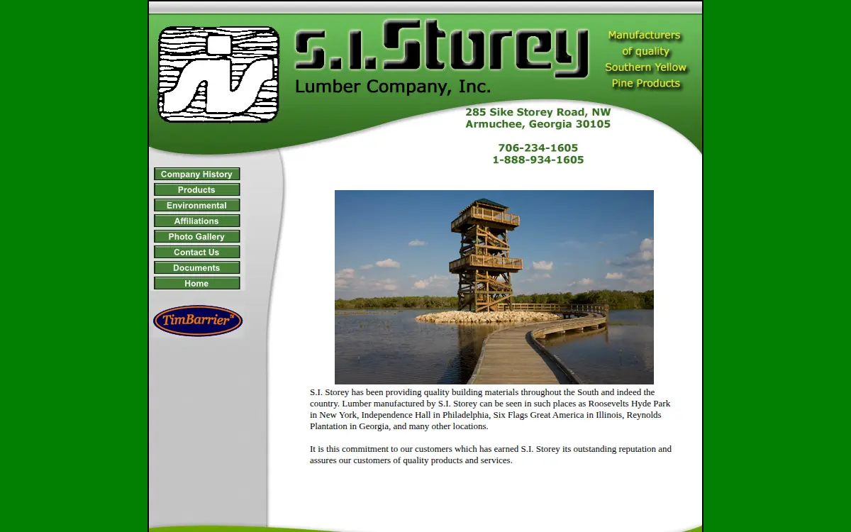 Homepage of S.i. Storey Lumber Co., INC.