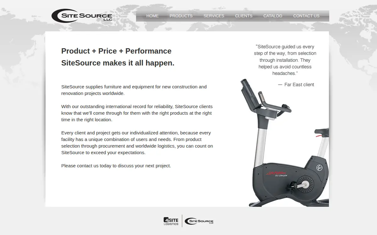 Homepage of Sitesource, LLC