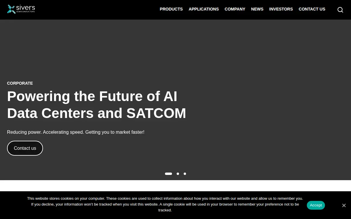 Homepage of Sivers Semiconductors, INC.