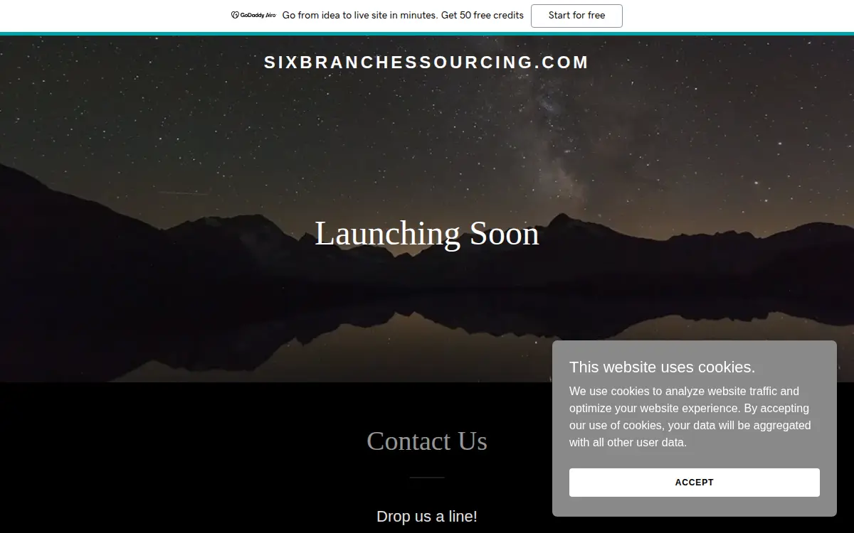 Homepage of Six Branches Sourcing LLC