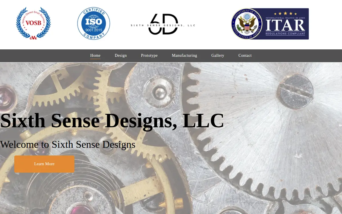 Homepage of Sixth Sense Designs LLC