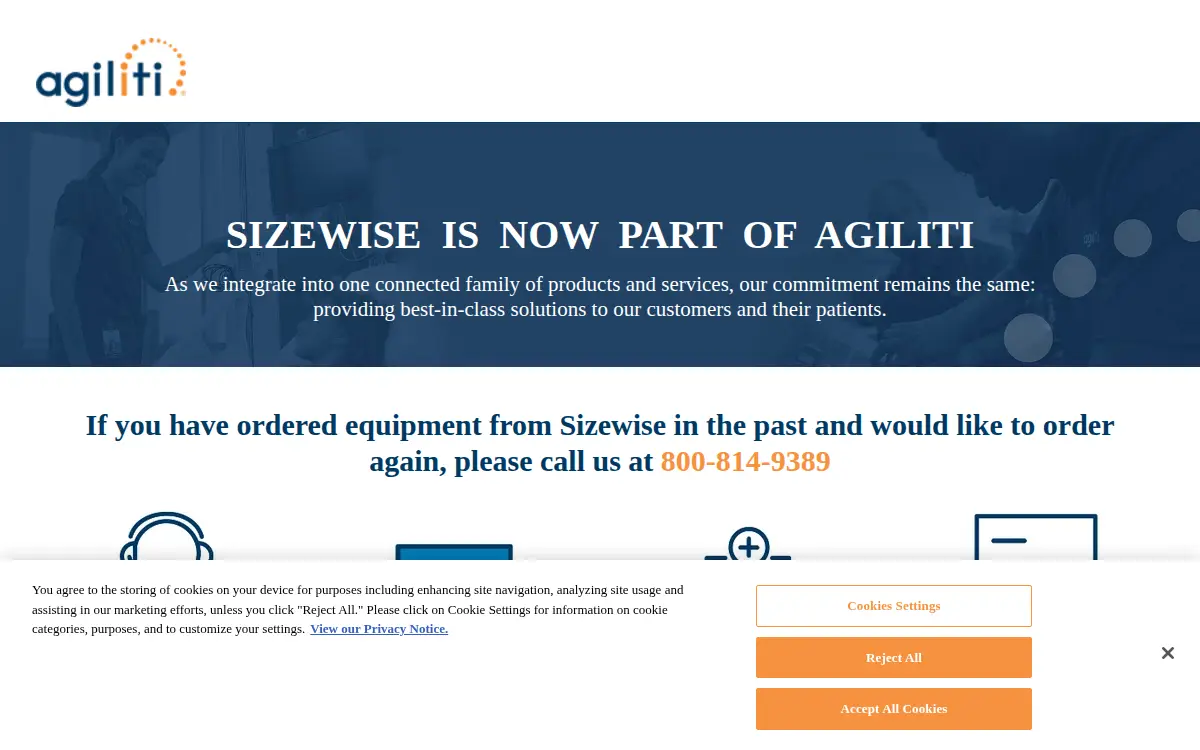 Homepage of Sizewise Rentals, L.l.c.