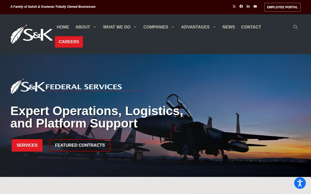 Homepage of S & K Federal Services LLC