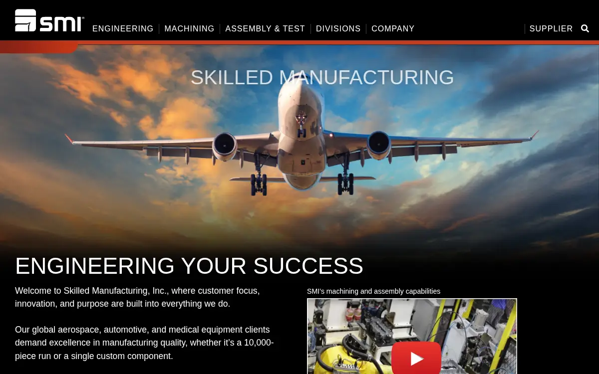 Homepage of Skilled Manufacturing, INC