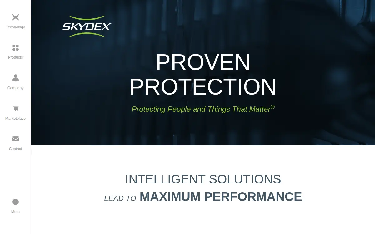 Homepage of Skydex Technologies, INC.