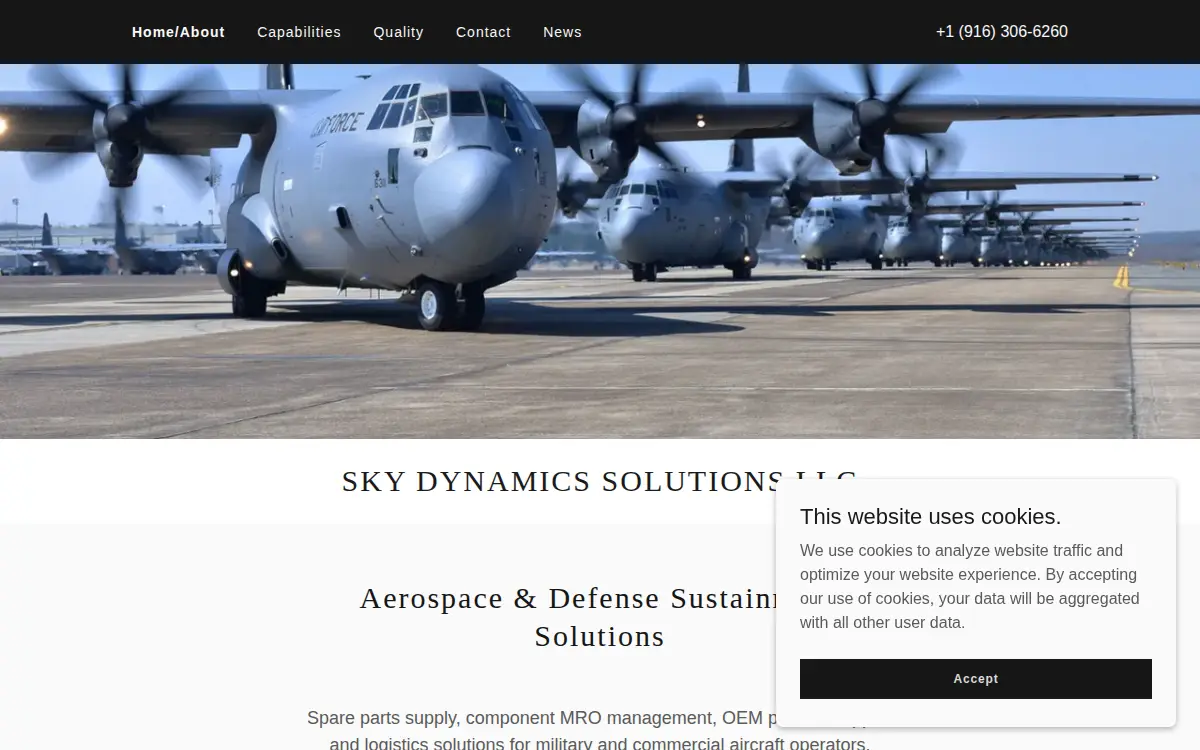 Homepage of Sky Dynamics Solutions, LLC