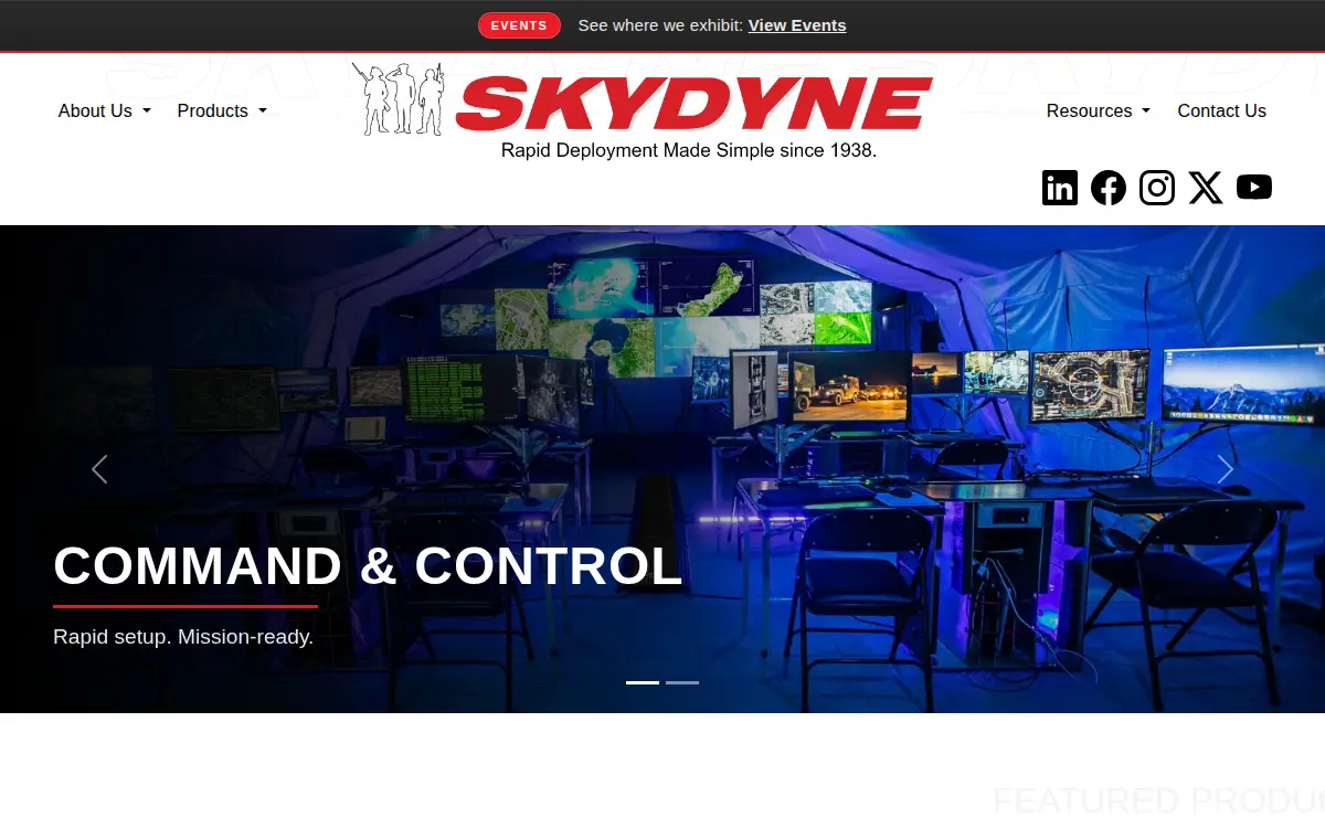 Homepage of The Skydyne Company