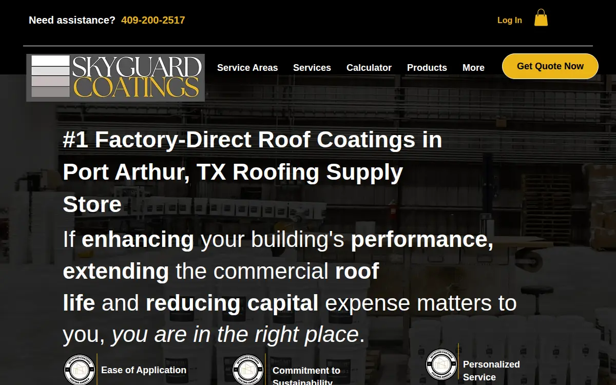 Homepage of Skyguard Coatings LLC