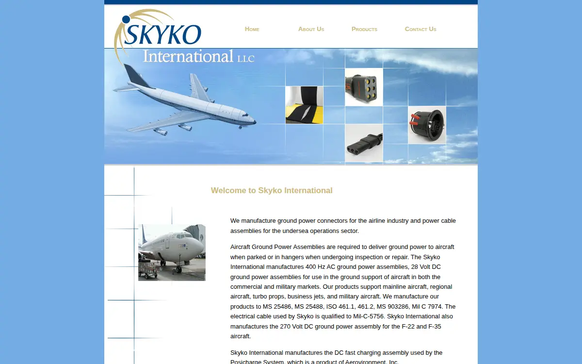 Homepage of Skyko International LLC