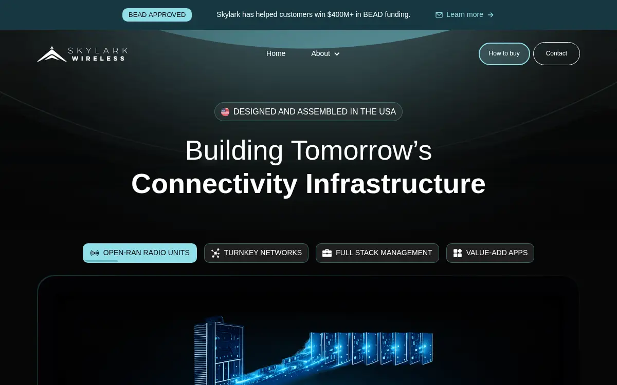 Homepage of Skylark Wireless, LLC