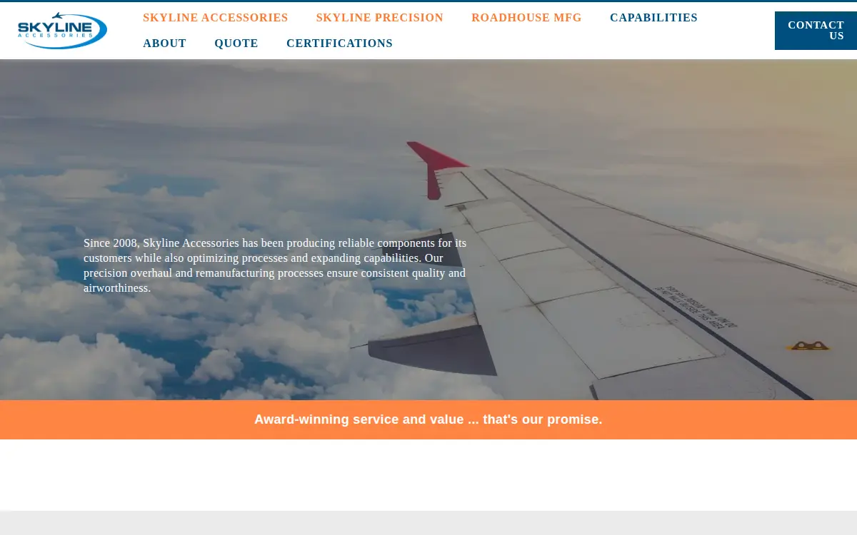Homepage of Skyline Accessories LLC