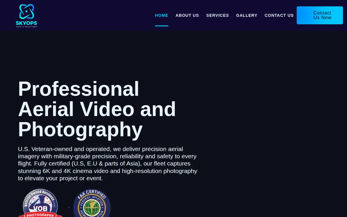 Homepage of Skyops Tech and Solutions LLC