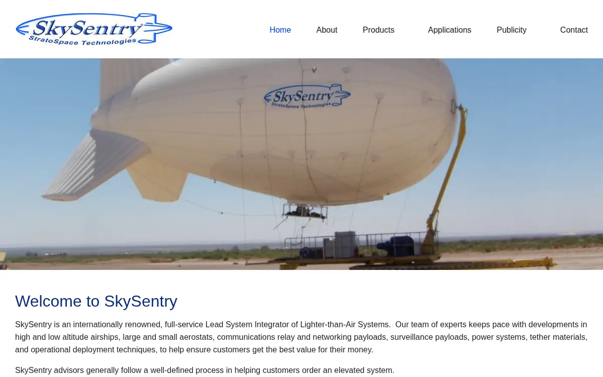Homepage of Skysentry LLC