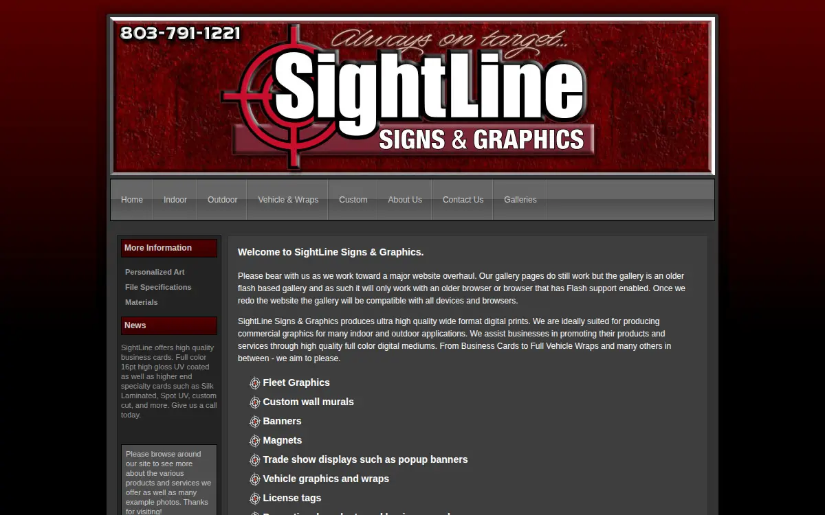 Homepage of Sightline Digital, INC