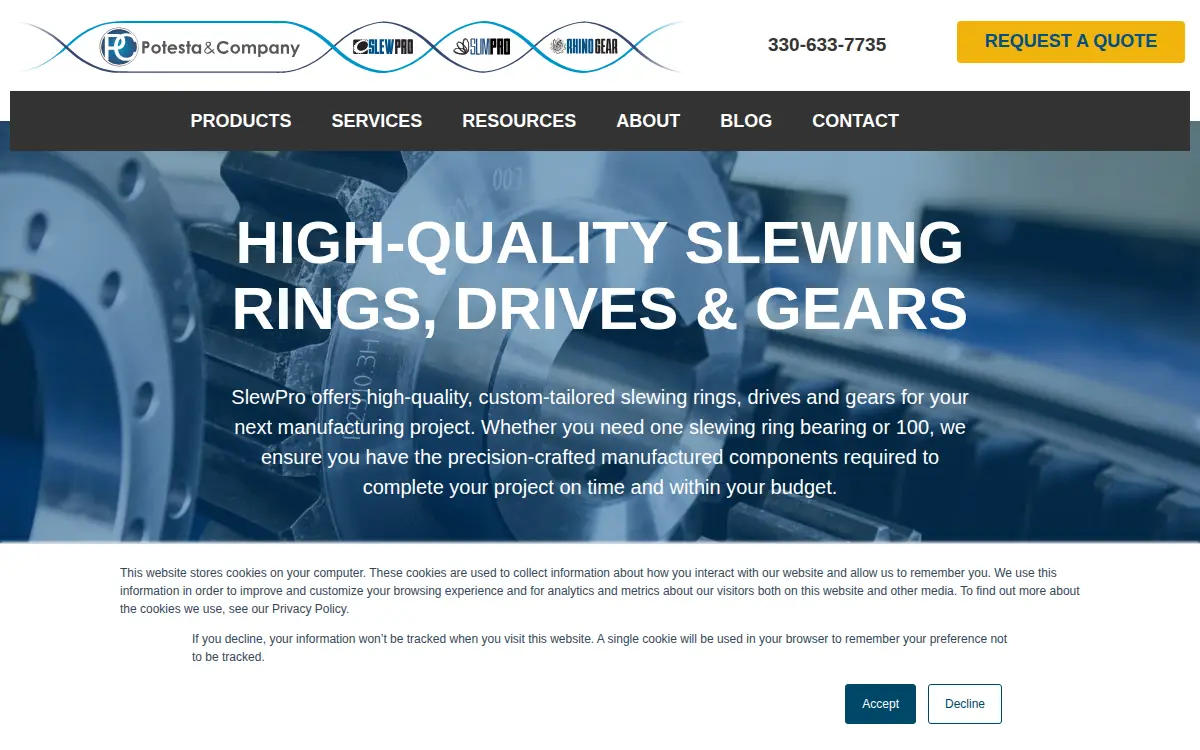 Homepage of Potesta and Company LLC