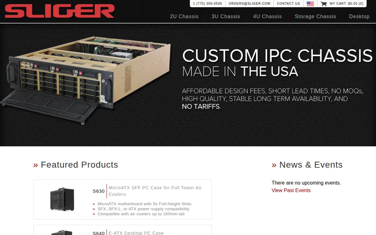 Homepage of Sliger Designs LLC