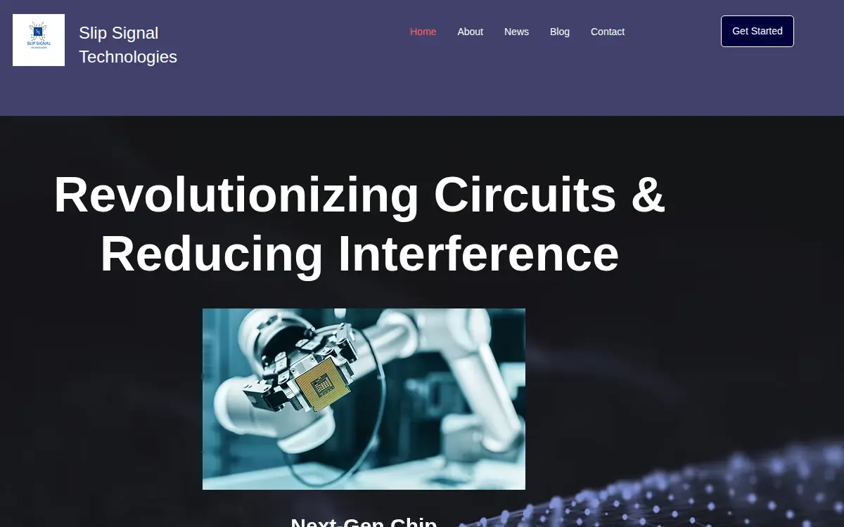 Homepage of Slip Signal Technologies, INC.