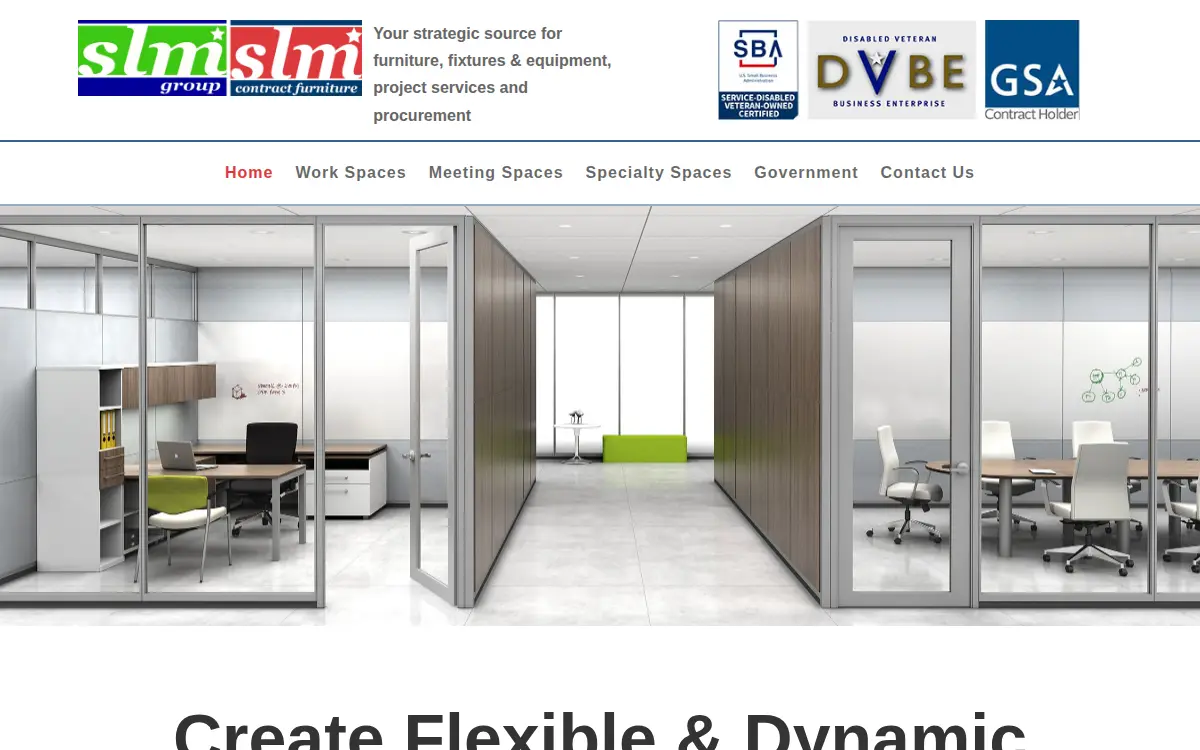 Homepage of Slm Contract Furniture, INC.