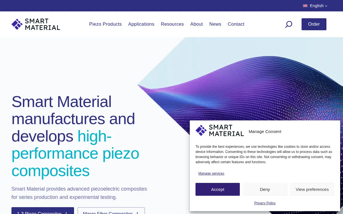 Homepage of Smart Material CORP.