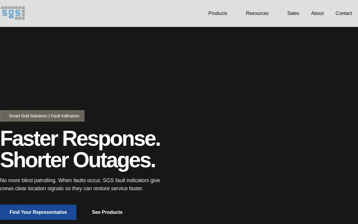Homepage of Smart Grid Products, LLC
