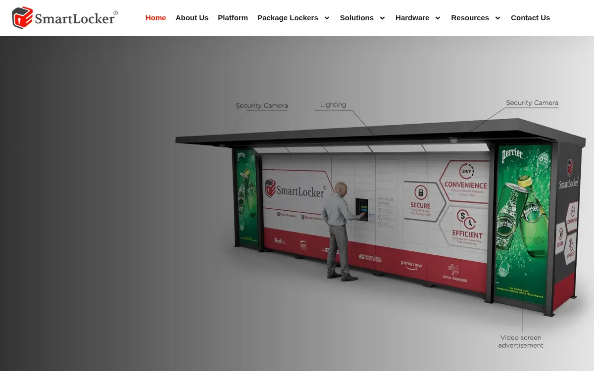 Homepage of Smart Lockers, INC