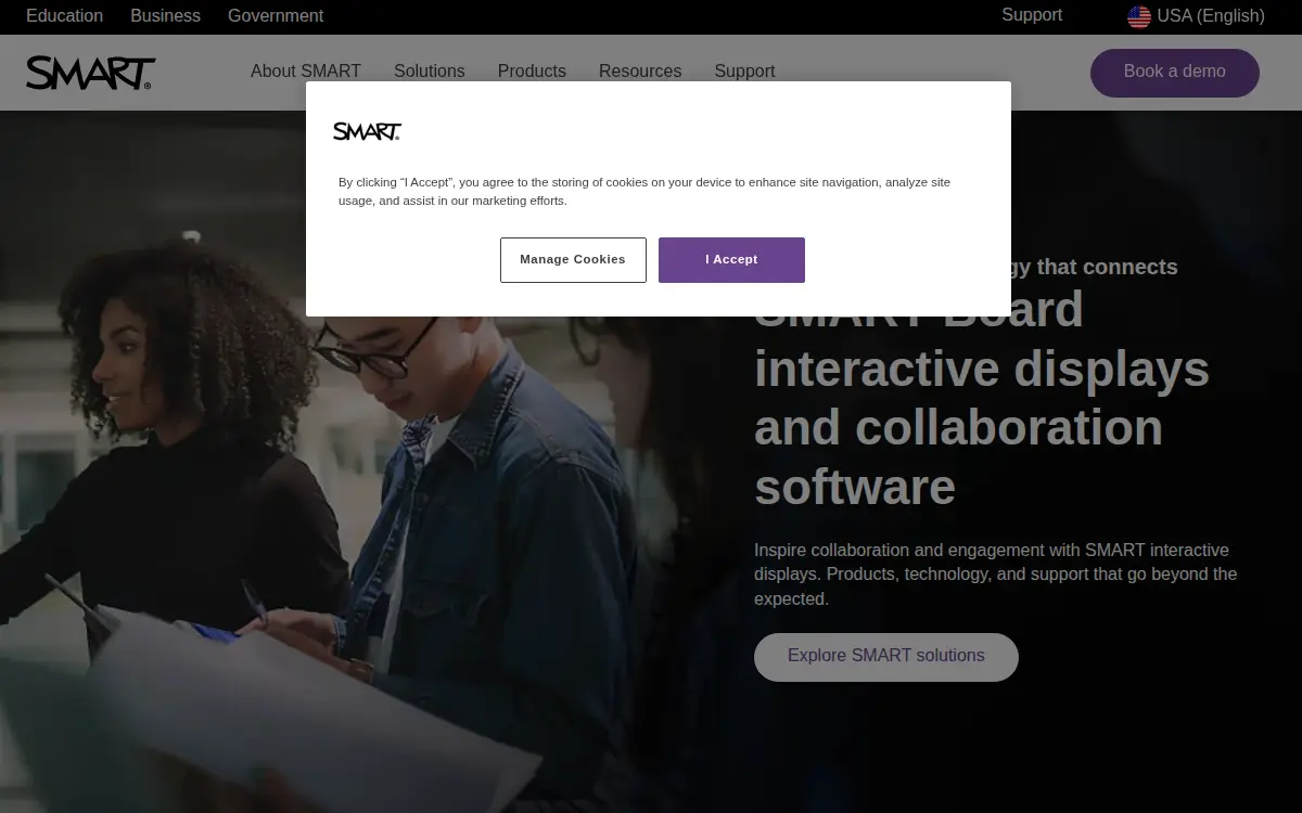 Homepage of Smart Technologies Corporation