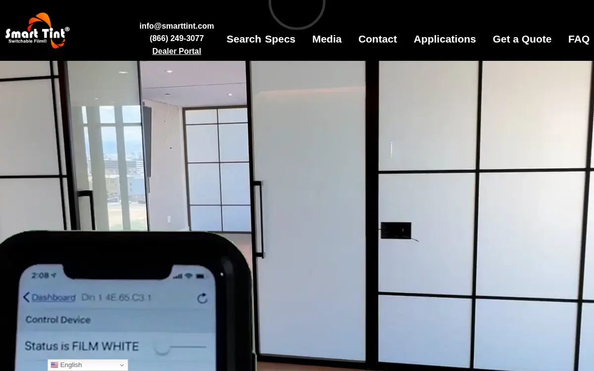 Homepage of Smart Tint, INC.