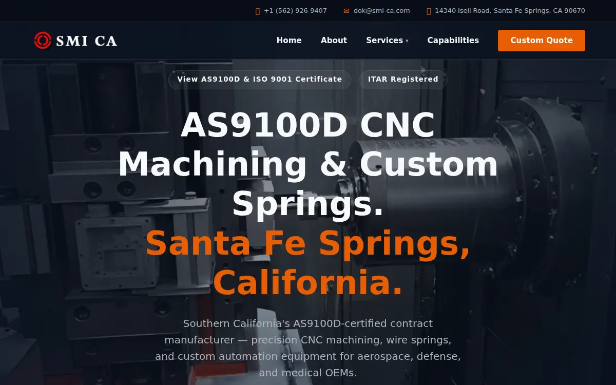 Homepage of Smi Ca, INC.