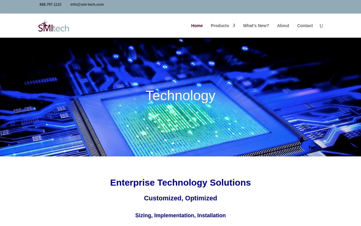 Homepage of Smi Tech, LLC