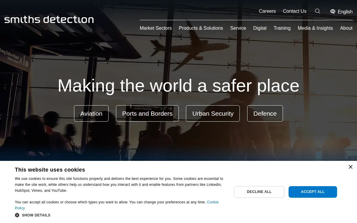 Homepage of Smiths Detection INC.