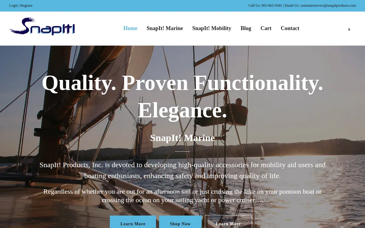 Homepage of Snapit! Products, INC.