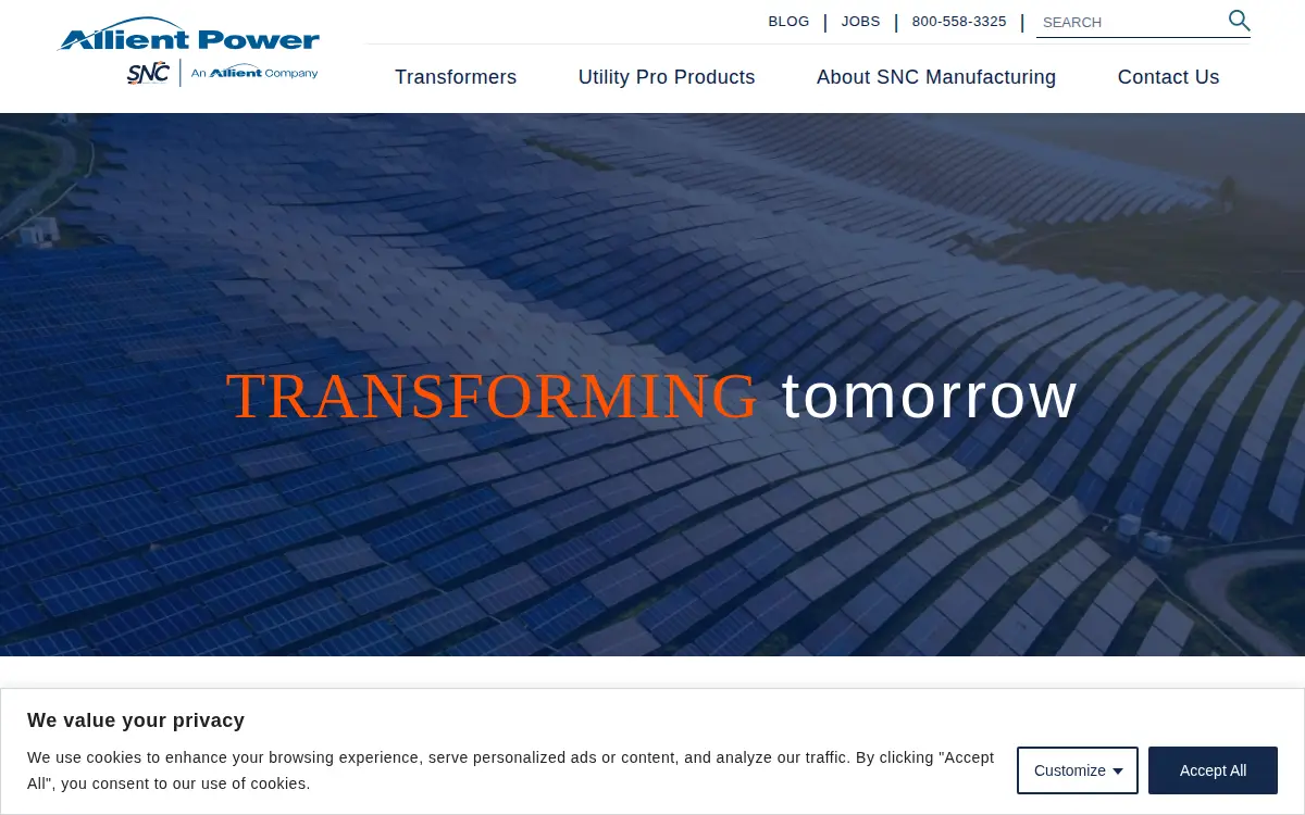 Homepage of Snc Manufacturing Co., INC.