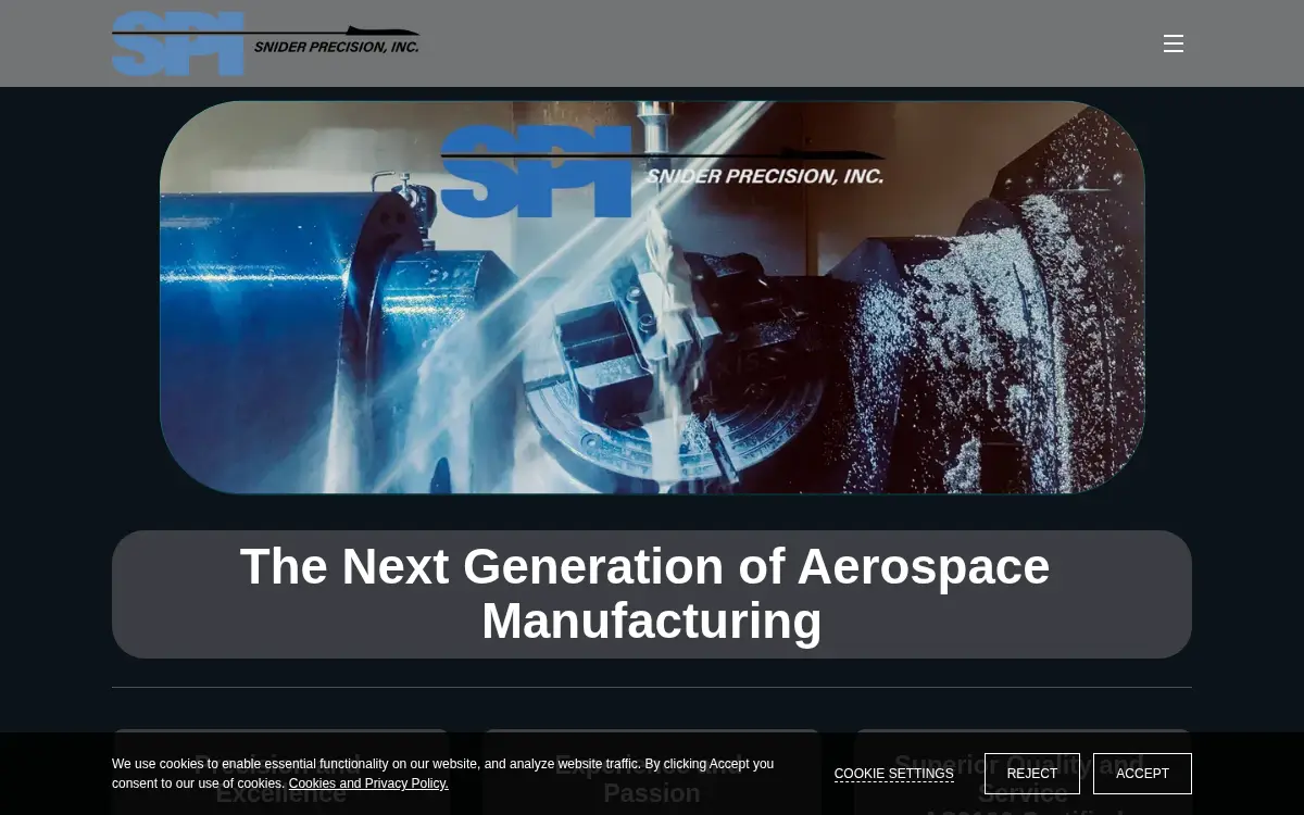 Homepage of Snider Precision, INC