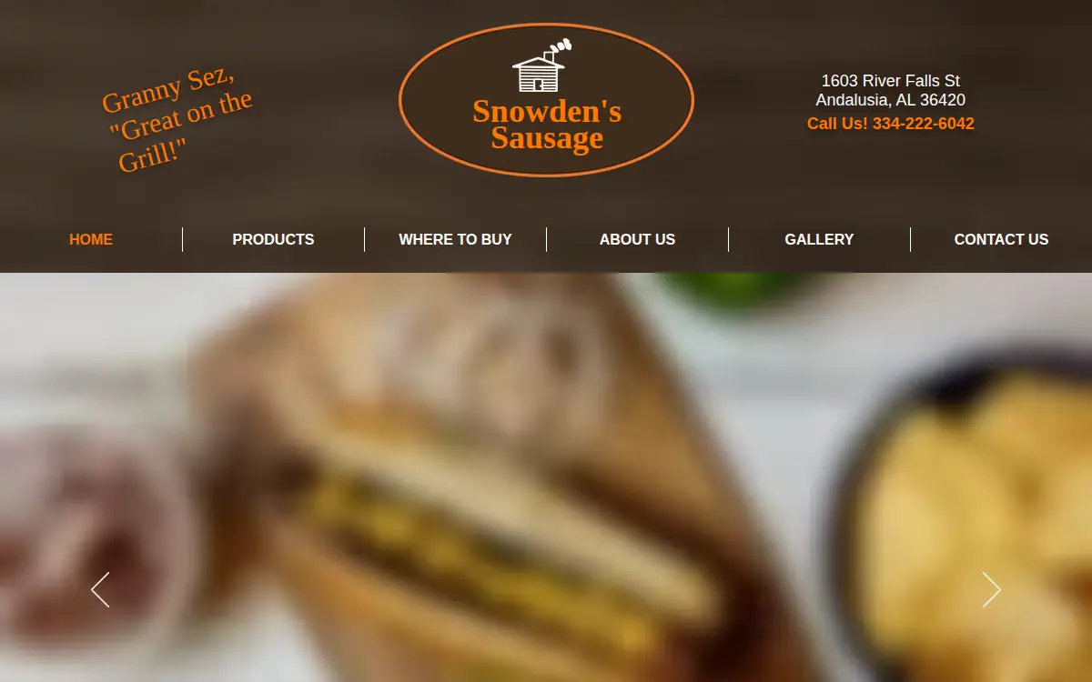 Homepage of Snowden's, LLC