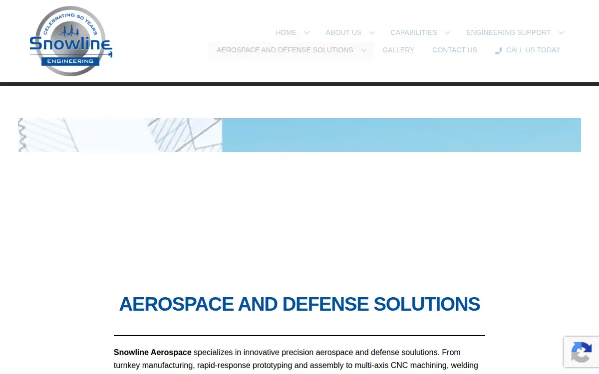 Homepage of Snowline Aerospace, INC.