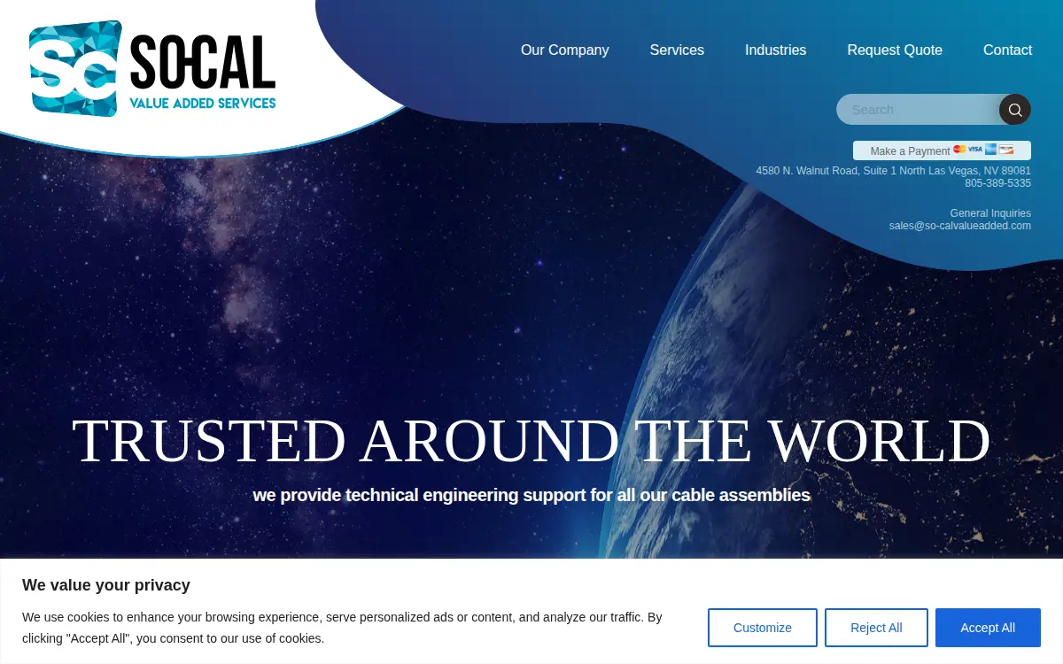 Homepage of So-cal Value Added LLC