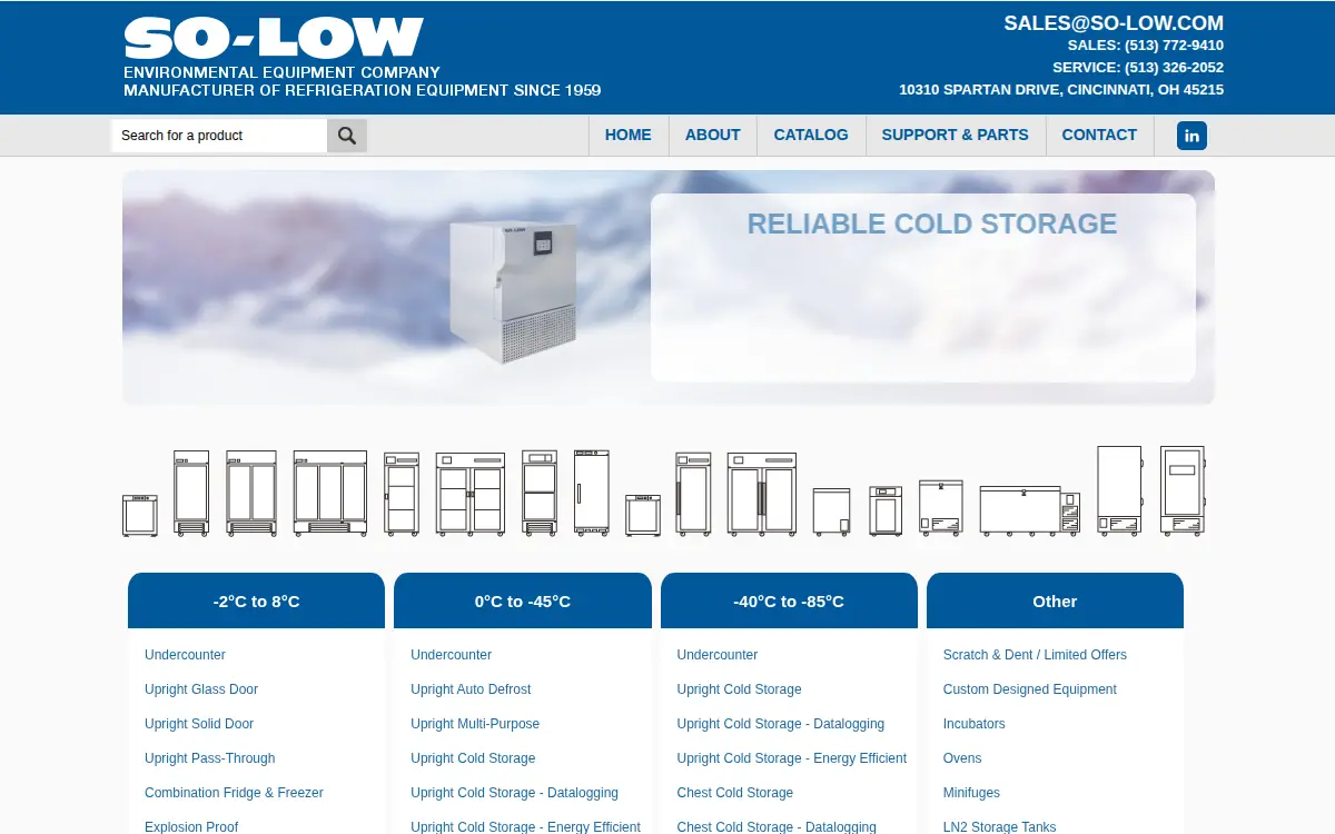 Homepage of So-low Environmental Equipment, CO
