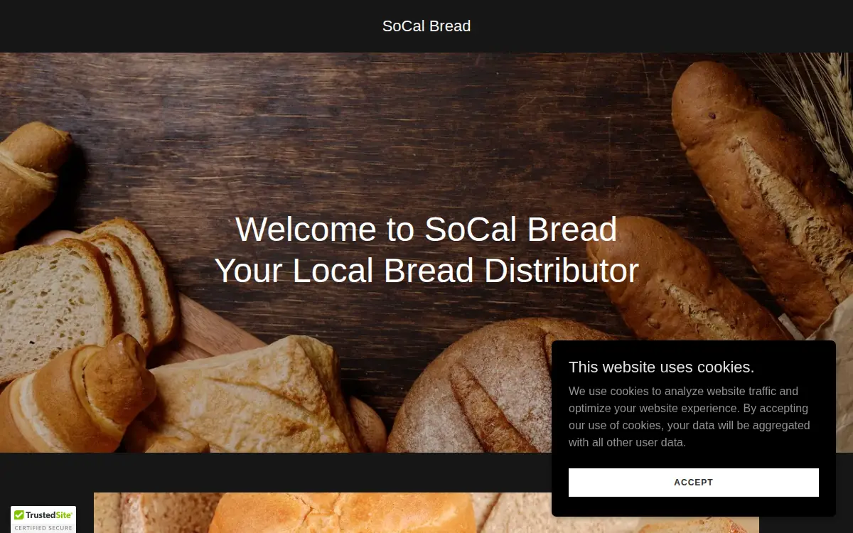 Homepage of Socal Bread