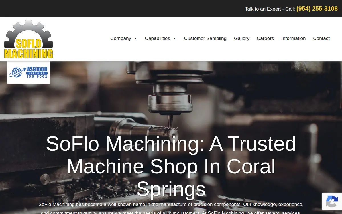 Homepage of Soflo Machining CORP.