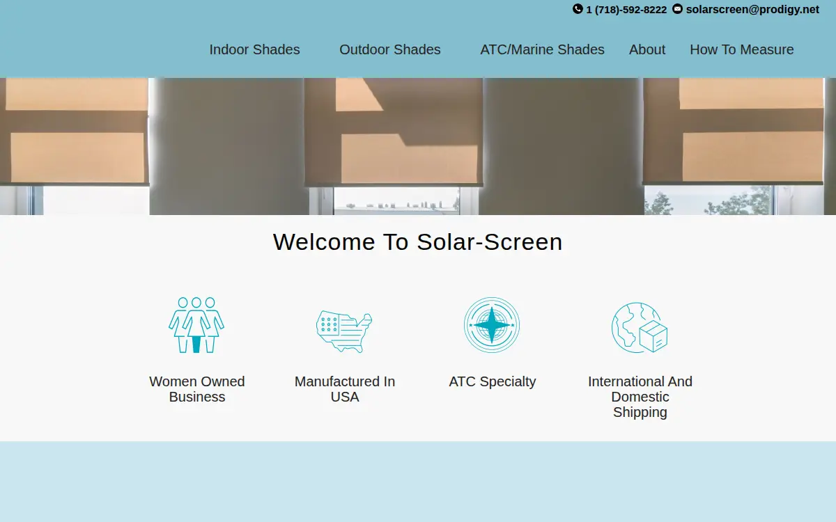 Homepage of Solar Screen CO INC
