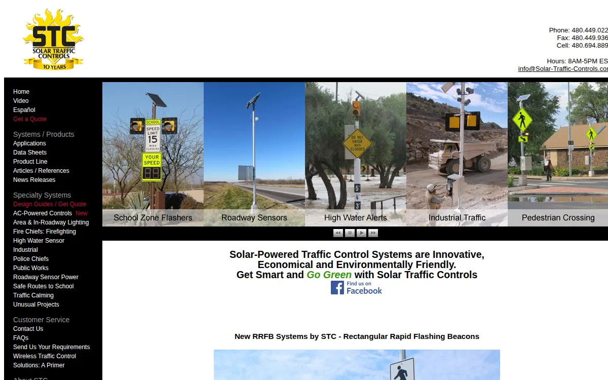 Homepage of Solar Traffic Controls, L.l.c
